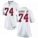 Women's Alabama Crimson Tide #74 Damieon George Jr. White Game NCAA College Football Jersey 2403BKWC0